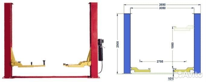 Подъемник автомобильный двухстоечный
