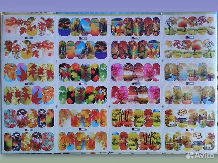 Слайдеры тематические для маникюра ногтей 12штук