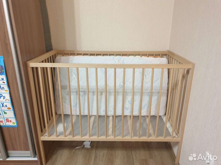 Детская кроватка IKEA + матрас