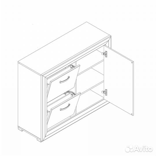 Тумба для обуви Мальта B136-BUT1D2B, лиственница с