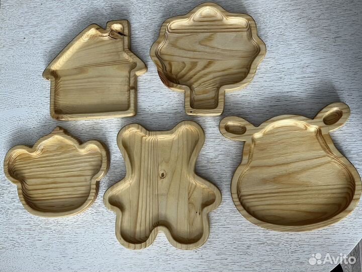 Детские тарелочки из дерева