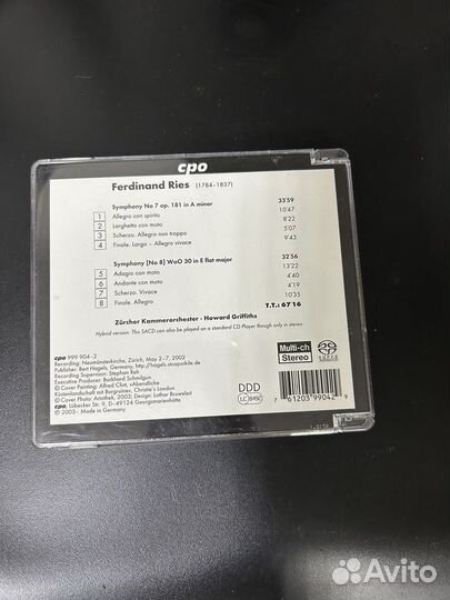 Ferdinand Ries Symphonies 7&8 2003 Germany sacd