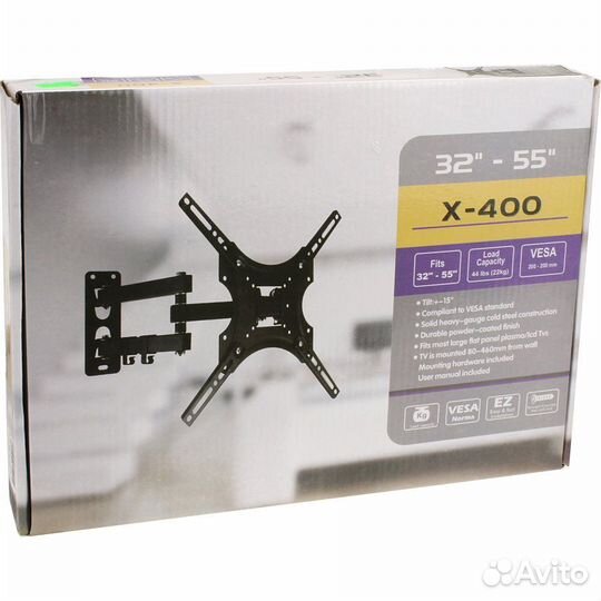 Кронштейн наклонно-поворотный для ЖК TV до 55“