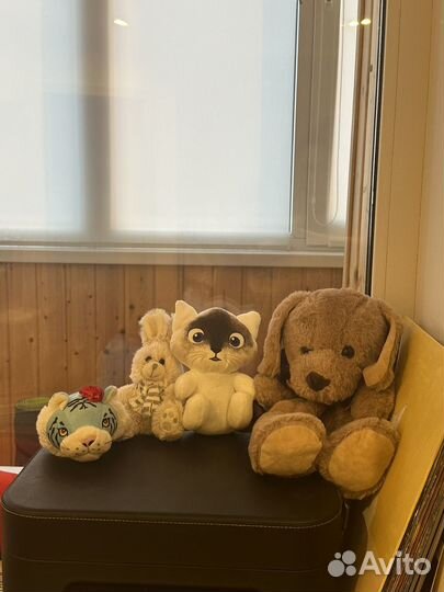 Мягкие игрушки и рюкзак в виде собачки