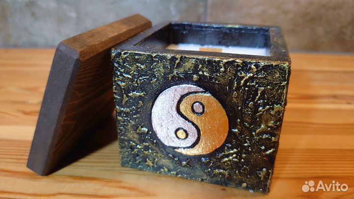 Интерьерная свеча ручной работы Инь-ян