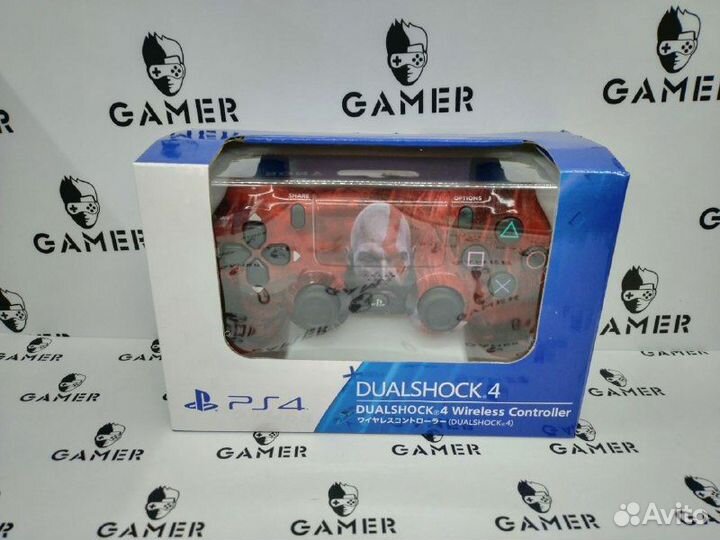 Геймпад Ps4 God of war красный