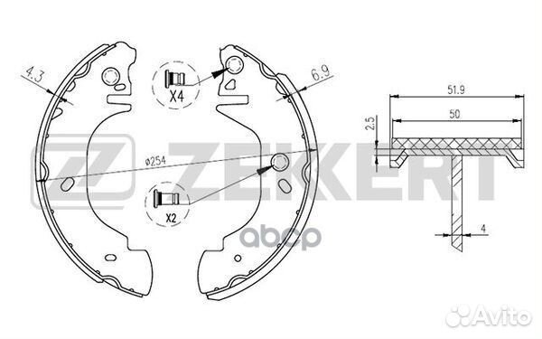 Колодки торм. бараб. задн. Ford Transit Tourneo