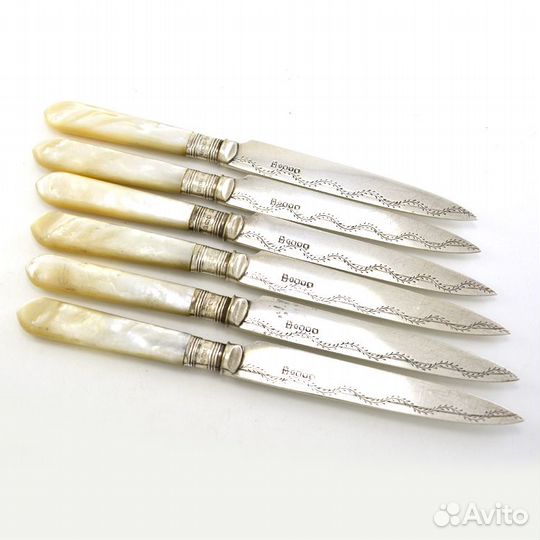 Набор ножей. Перламутр. Серебро. Англия. 1925 год
