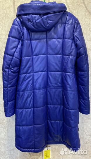 Пуховик женский натуральная кожа 48