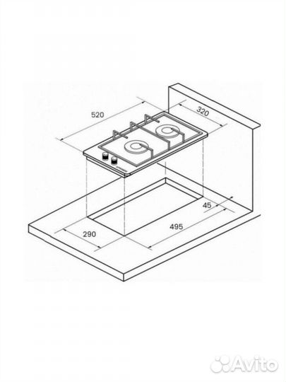 Варочная газовая панель Kuppersberg Домино FG 32 W