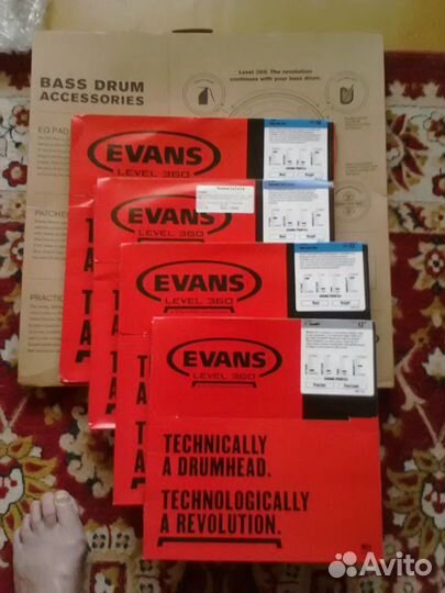 Тихий пластик для барабанов,кевларовая сетка evans
