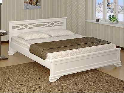 Кровать белая Лира из массива сосны