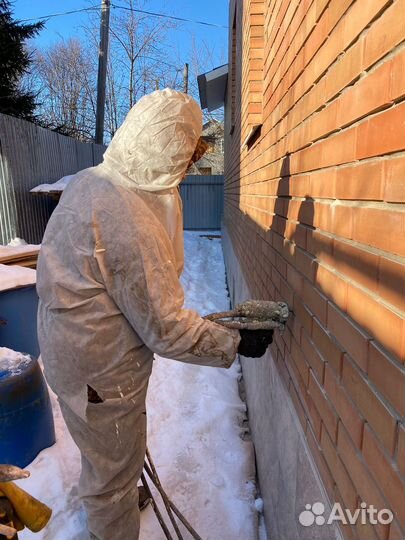 Утепление фундамента пеной ППУ. Напыление ППУ