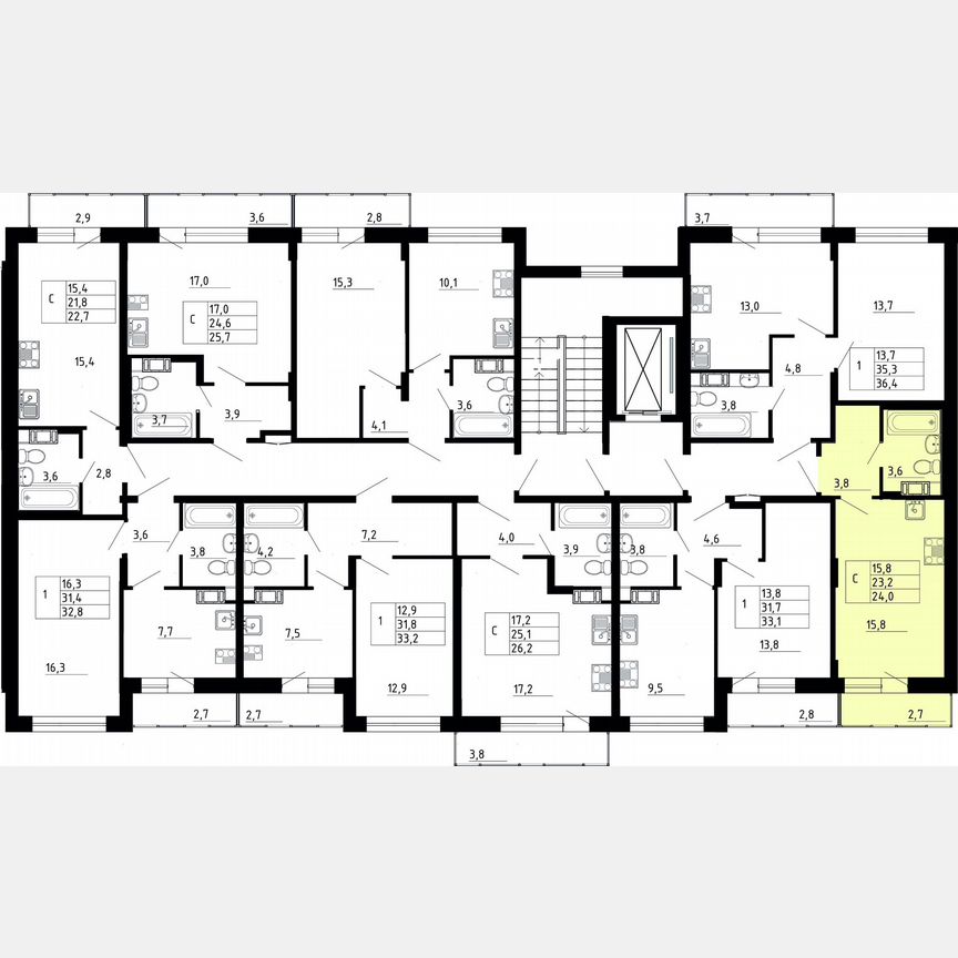 Квартира-студия, 23,2 м², 6/8 эт.