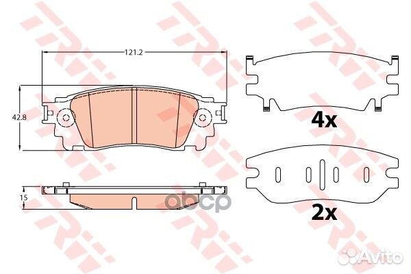 GDB4459 колодки дисковые зад. Lexus NX200/NX30