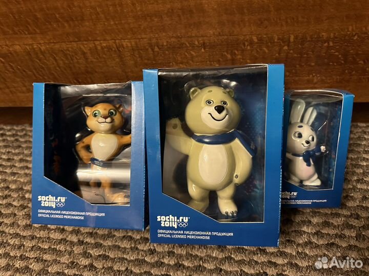 Фигурки Олимпиада Сочи медведь зайка леопард