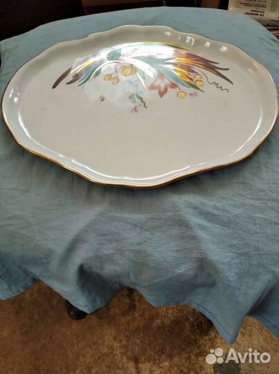 Поднос дулево золотые цветы