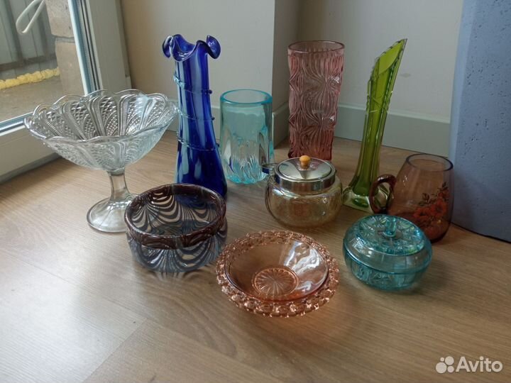 Ваза цветное стекло СССР ЧССР