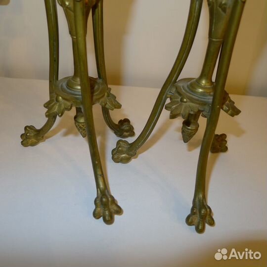 Пара бронзовых подсвечников 19 в