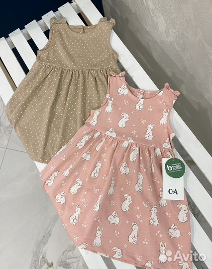 Летние платья 74 c&a набор 2 шт