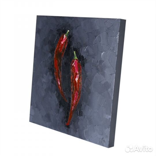 Перцы Чили интерьерная картина маслом на холсте