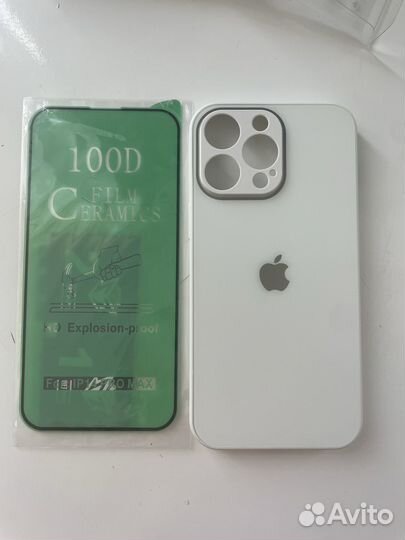 Стекляный чехол на iPhone 12 pro max + две пленк