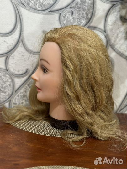 Манекен голова для причесок натуральные волосы