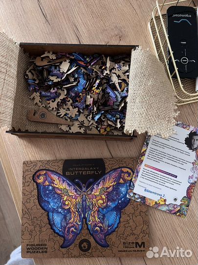 Деревянные пазлы бабочка unidragon