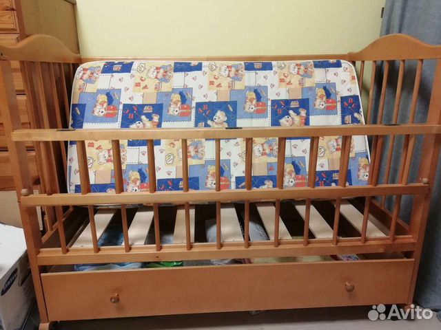 Детская кровать, матрас, бортики