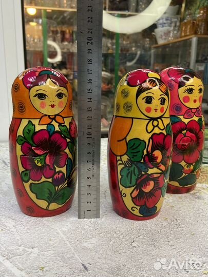 Деревянная матрешка СССР высота 17 см