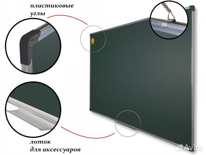 Доска меловая магнитная 200х100 см. WDK