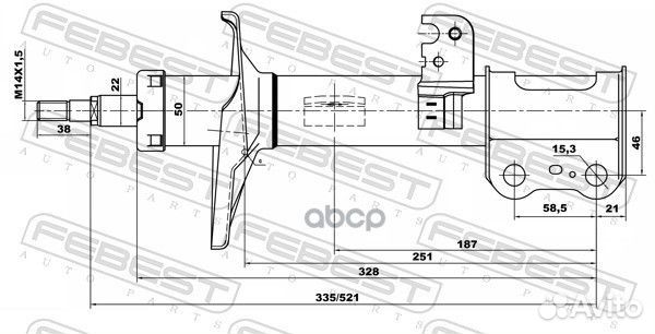 Амортизатор перед прав 01665182FR Febest