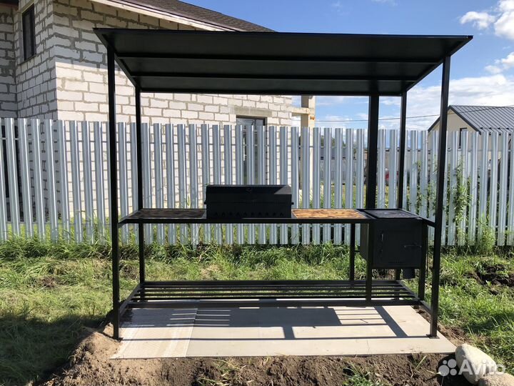 Мангал с печью под казан