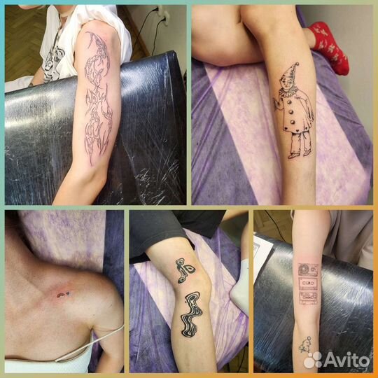 Мини тату татуировки в студии