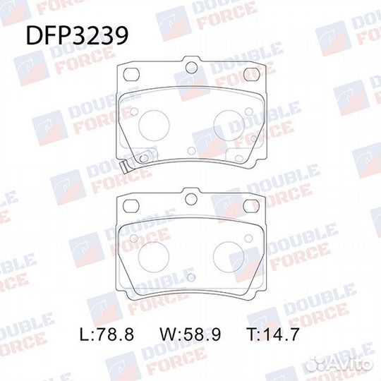 Колодки тормозные дисковые Double Force арт. DFP3239 (R) mitsubishi challenger K94 / K96 / K99 (96-0