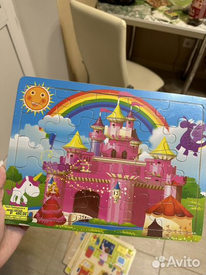 Деревянные пазлы в рамке