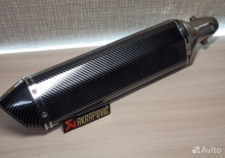 Глушитель Akrapovic 470 мм прямоток на мотоцикл