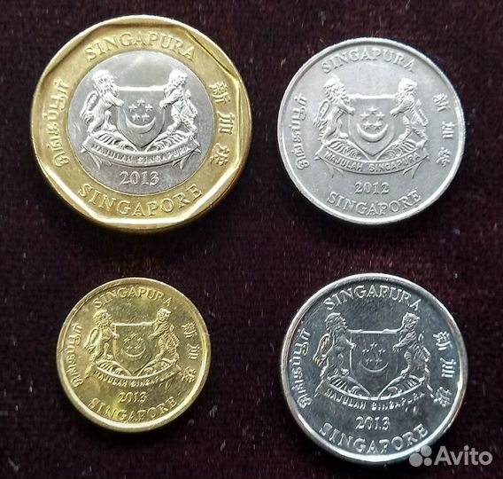 4 монеты Сингапур