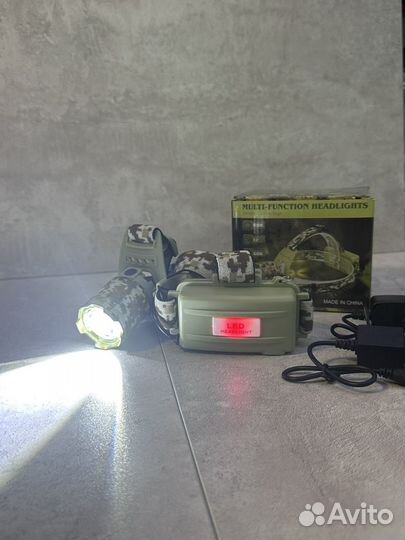 Супер мощный налобный фонарь комуфляжный