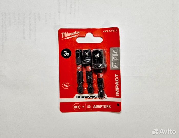 Набор переходников Milwaukee 1/4 Hex на квадрат