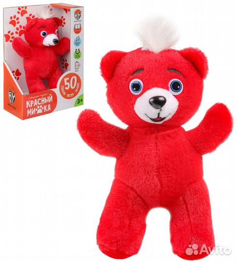 Красный медвежонок, звук, 3AG13, полиэстер, 21х19