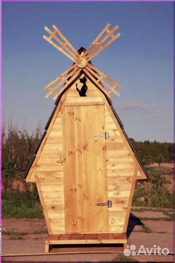 Дачный туалет деревянный с установкой PUZ