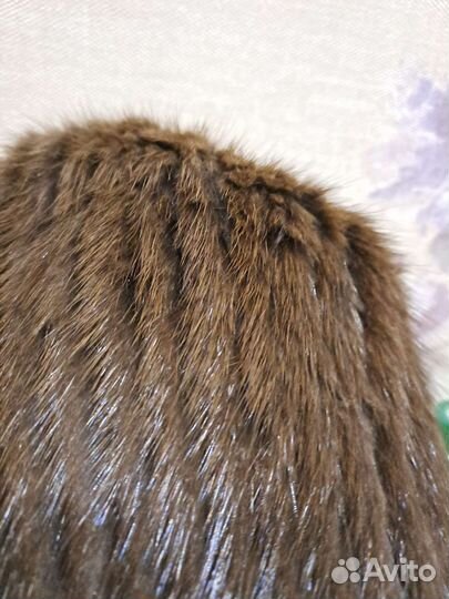 Шапка норковая вязаная женская