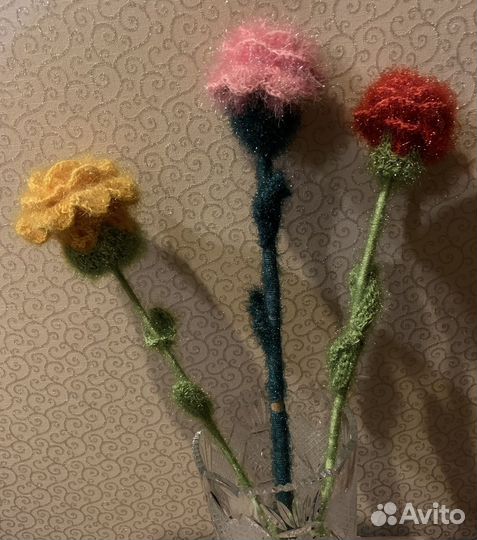 Вязаные цветы