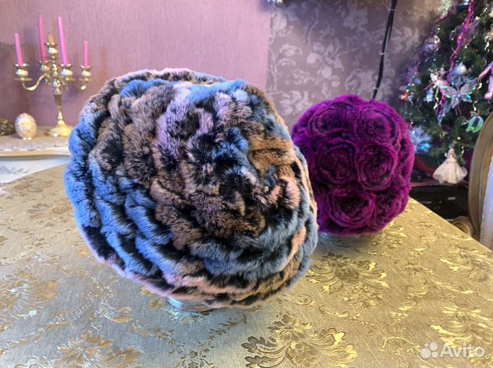 Шапка, берет новый, натуральный мех