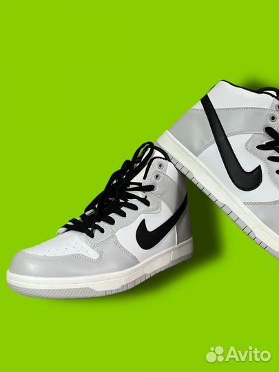 Кроссовки nike air jordan Данки высокие серые