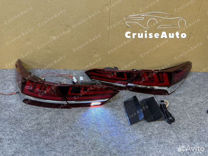 Задние фонари Camry 70 LED стиль Lexus красные