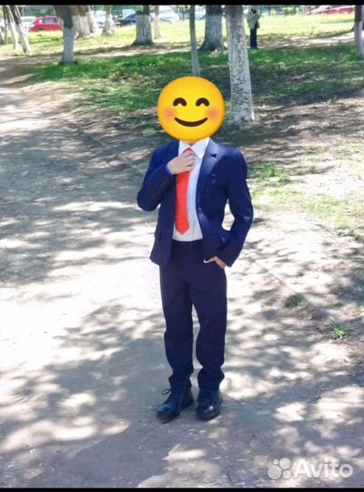 Школьный костюм для мальчика синий 128