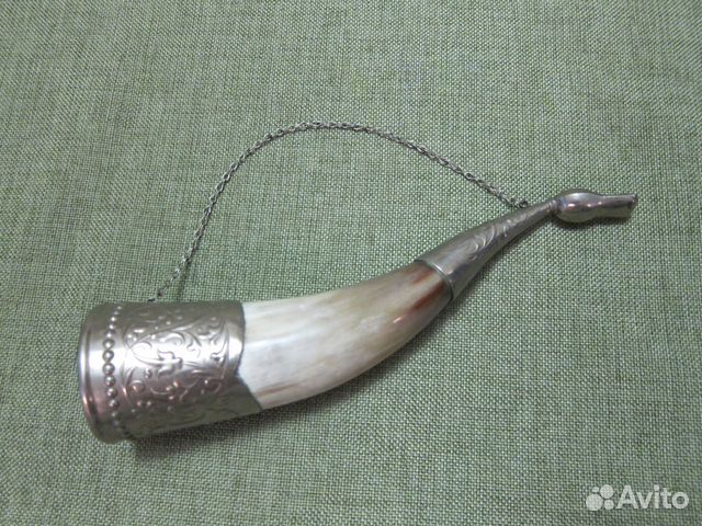 Рог для вина в мельхиоре