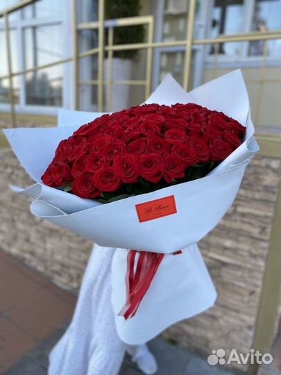 Шикарные красные розы, заказ цветов